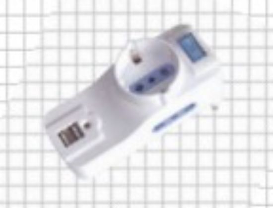 Immagine di Adattatore salvaspazio con interruttore luminoso e 2 USB ARLUX 4323