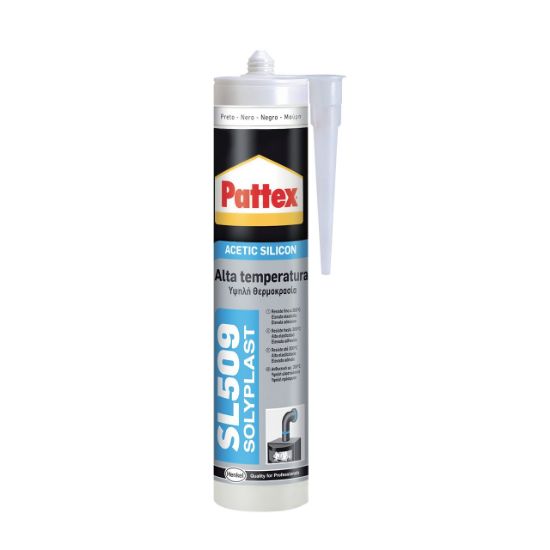 Immagine di PATTEX SL 509 SILICONE ALTA TEMPERATURA NERO 280 ML 